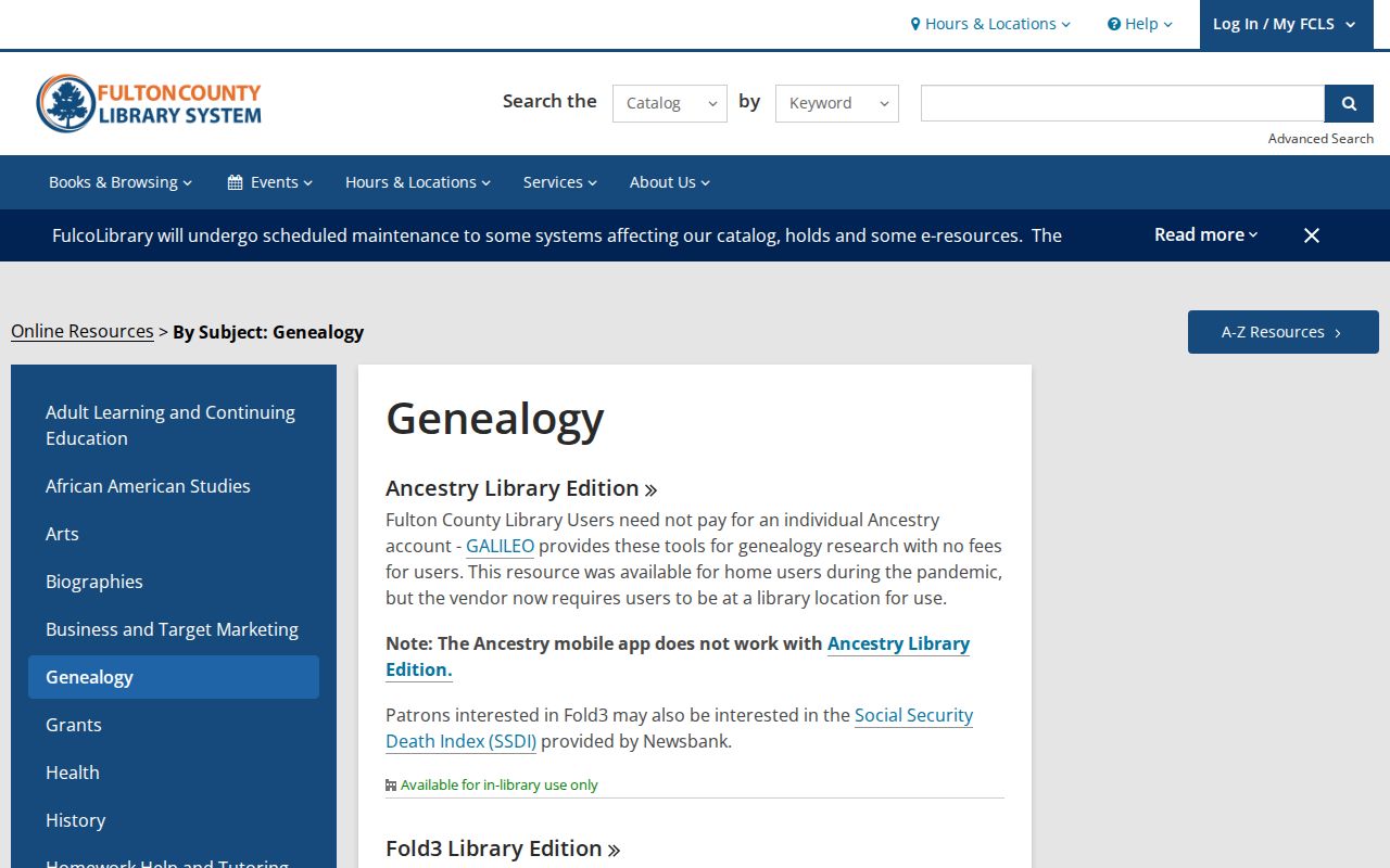 Fulton Library genealogy databases available for Milton family research