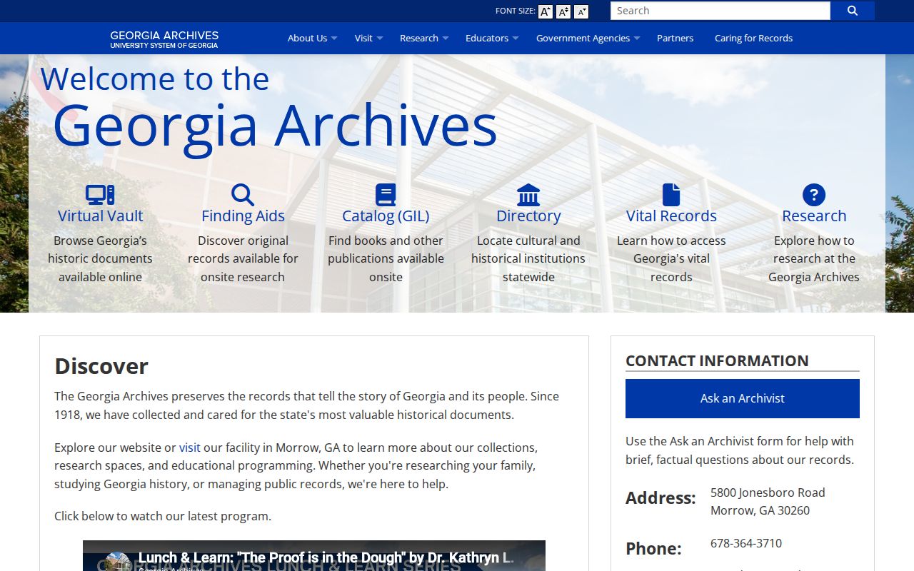 Georgia Archives access point for historic Milton County records