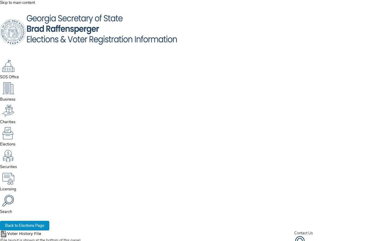 Georgia voter participation history search for checking an identified voter