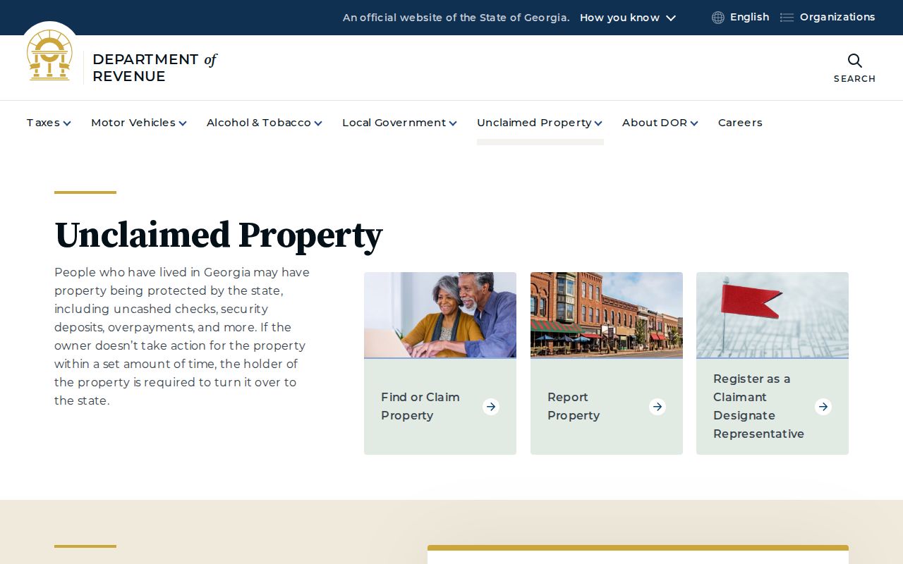 Georgia unclaimed property program search and claim information